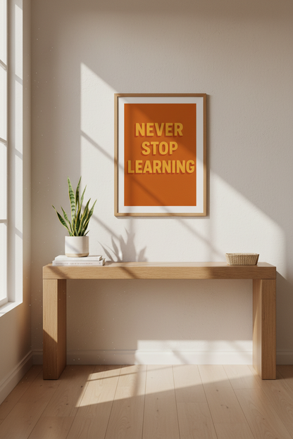 Retro Typography Wall Art Print | Office &amp; Living Room Decor | Motivational Quote Framed Poster