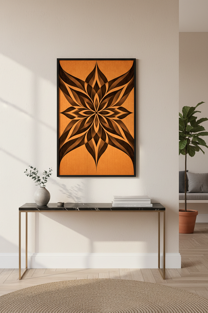 Abstract Floral Wall Art Print | Boho Living Room Decor | Mid Century Modern Bohemian Poster | Geometric Flower Art