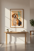 Happy Beagle Dog Art Print | Pet Lover Gift | Modern Animal Wall Art Framed | Dog Mom Decor | Ready to Hang Poster