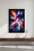 Abstract Space Galaxy Wall Art Print | Vibrant Cosmic Home Decor | Psychedelic Modern Poster | Colorful Swirl Digital Download