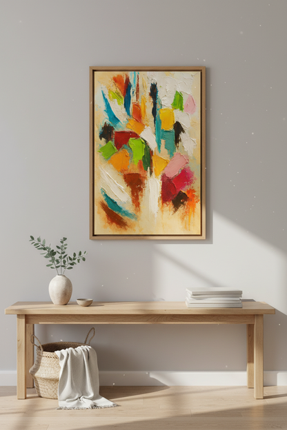 Abstract Impressionist Oil Paint Wall Art Print | Boho Living Room Decor | Colorful Textured Art Poster Gift