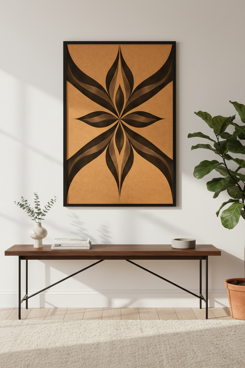 Abstract Floral Geometric Wall Art Print | Modern Botanical Home Decor Poster | Mid Century Style Minimalist Art Print