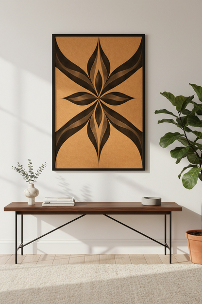 Abstract Floral Geometric Wall Art Print | Modern Botanical Home Decor Poster | Mid Century Style Minimalist Art Print