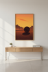 Minimalist Baseball Sunset Art Print | Sports Fan Decor | Aesthetic Framed Wall Art | Ready to Hang Poster Gift