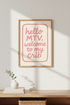 Retro MTV Cribs Quote Framed Wall Art Print | Fun Living Room Decor | Pink Aesthetic Poster | Ready to Hang Framed Art