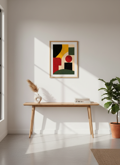 Abstract Shapes Wall Art | Mid-Century Modern Home Decor | Bauhaus Style Poster