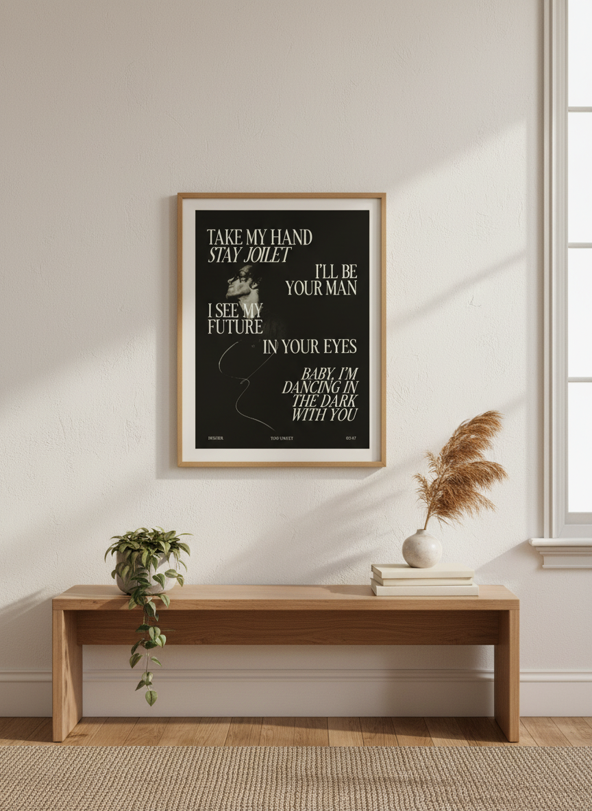Hozier Too Sweet Lyric Poster | Aesthetic Music Wall Art, Bedroom Decor | Gift