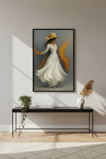 Abstract Impressionist Cowgirl Wall Art Print | Modern Southwestern Decor | Boho Western Poster | Gallery Wall Art