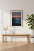 Japanese Woodblock Coastal Sunset Framed Wall Art | Ocean Home Decor | Vibrant Ukiyo-e Poster Print | Ready To Hang