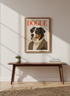 Humorous Dog Dogue Fashion Wall Art Print | Trendy Living Room Decor | Chic Pet Lover Framed Poster
