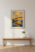 Impressionist Bridge Wall Art Print | Vibrant Sunset River Decor | Modern Landscape Poster | Colorful Home Cityscape