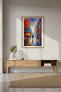 Impressionist Cityscape Wall Art Print | Parisian Street Decor | Vibrant Autumn Poster | Rainy Day Artwork, Framed & Unframed Canvas & Digital