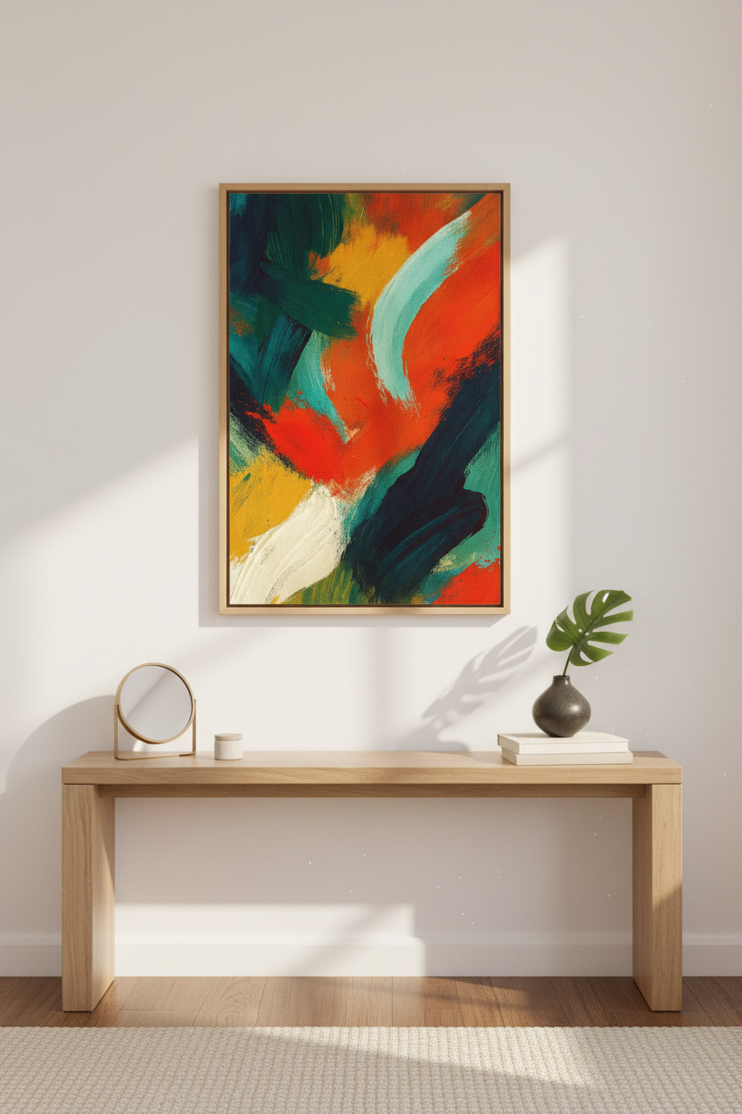 Abstract Colorful Art Brushstrokes Wall Art | Living Room Decor | Vibrant Modern Poster Print | Digital Download Avaliable