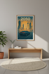 Futuristic Cityscape Wall Art | Sci-Fi Car 2050 Framed Art Print | Retro-Futurism Room Decor | Ready to Hang Poster