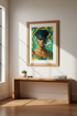 Masculine Portrait Art Print | Man Smoking Wall Art | Dark Academia Decor | Framed Office Poster | Ready to Hang