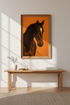 Abstract Horse Wall Art Print | Equestrian Living Room Decor | Modern Animal Poster | Framed Farmhouse Artwork