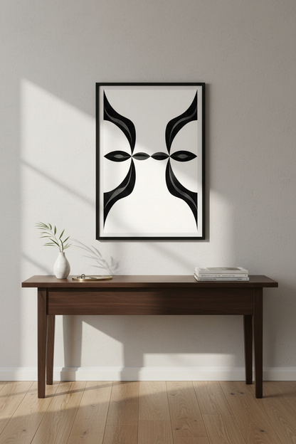 Abstract Black &amp; White Flow Art Print | Modern Organic Shapes Wall Art | Minimalist Home Decor Poster | Digital Download