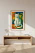 Abstract Cat Wall Art Print | Boho Living Room Decor | Colorful Feline Poster | Pet Lover Gift | Framed Unframed Digital