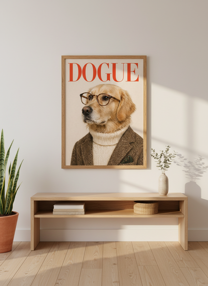 Humorous Dog Wall Art | Golden Retriever Framed Print | Dog Lover Decor | Funny Animal Poster | Modern Home Gift