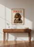 Dogue Magazine Dachshund Art Print | Funny Dog Wall Art | Dog Lover Decor | Maximalist Poster | Framed Pet Portrait Gift