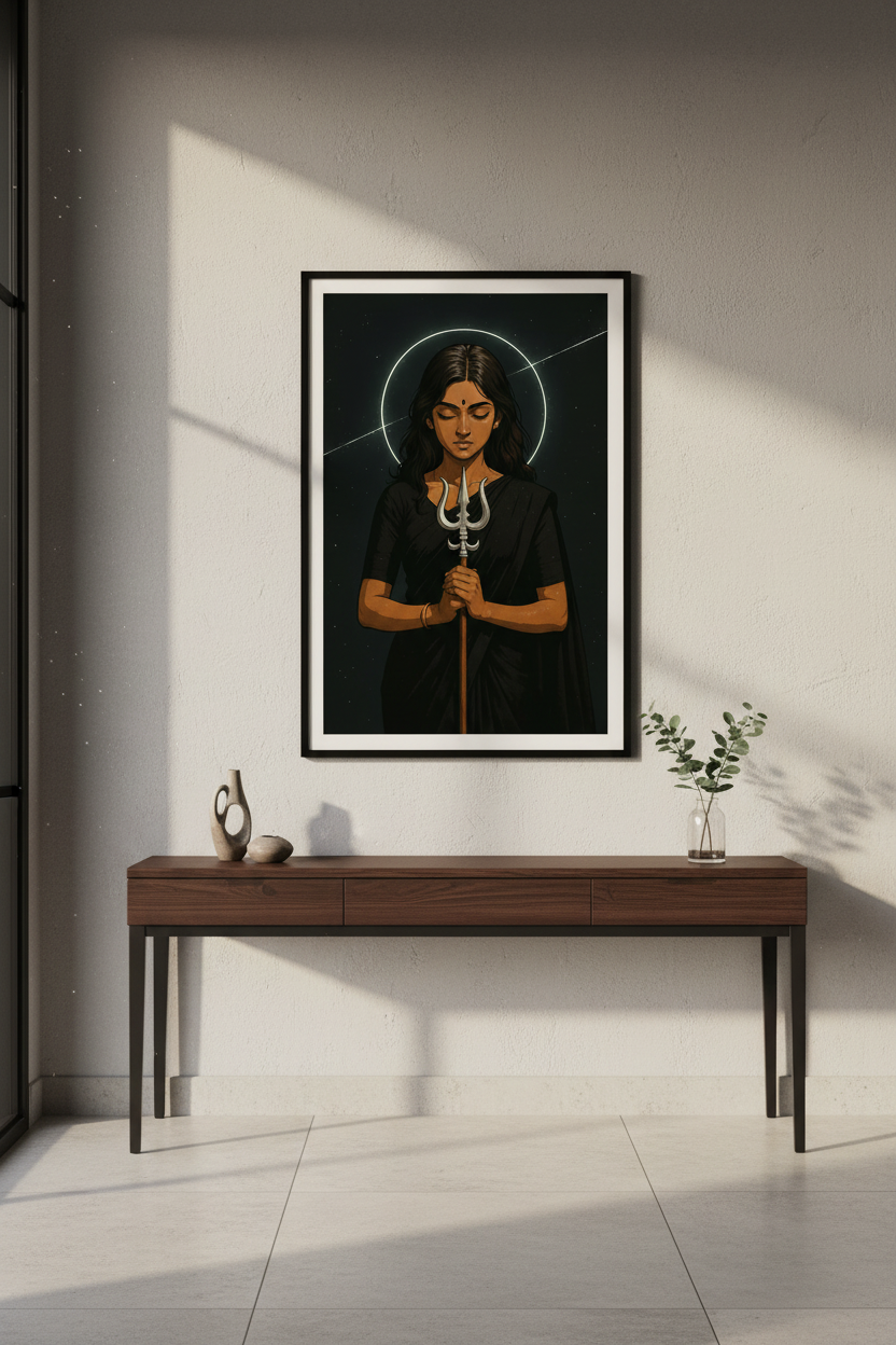 Minimalist Goddess Wall Art Print | Spiritual Home Decor | Indian Deity Poster | Divine Feminine Art | South Asian Style