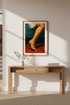 Vibrant Figure Painting Wall Art Print | Bedroom Decor | Playful Glamour Framed Poster | Ready to Hang Mid-Century Modern
