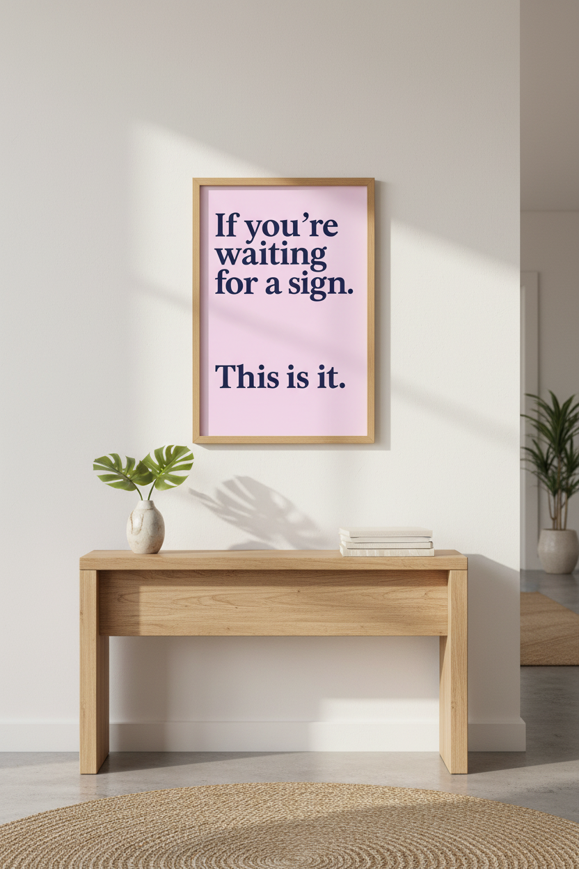 Modern Typography Pink Wall Art Print | Motivational Office Decor | Minimalist Quote Framed Poster Home Gift