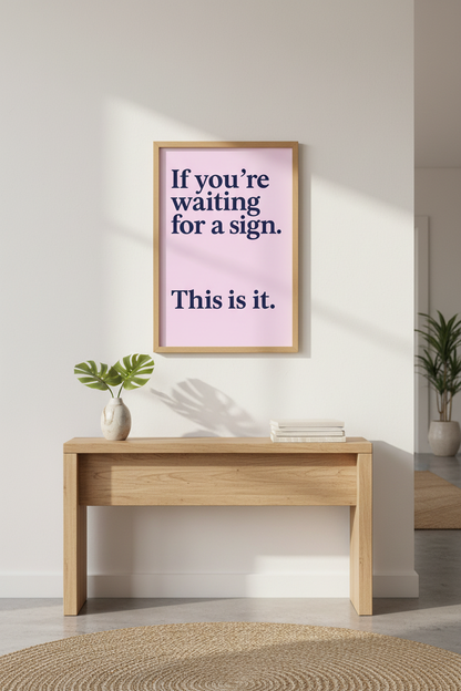 Modern Typography Pink Wall Art Print | Motivational Office Decor | Minimalist Quote Framed Poster Home Gift