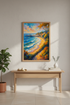 Impressionist Ocean Pier Wall Art Print | Coastal Living Room Decor | Vibrant Beach Aesthetic Poster
