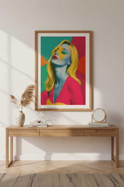 Pop Art Woman Framed Wall Art | Retro Bedroom Decor | Vibrant Aesthetic Poster | Ready to Hang Art Print