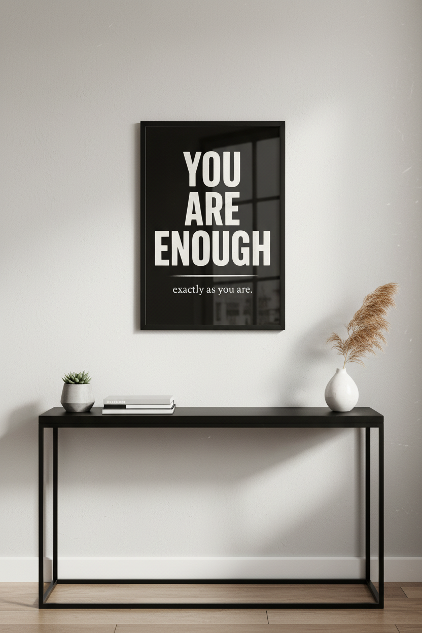 You Are Enough Print | Motivational Wall Art | Self-Love Poster | Quote Home Decor | Inspirational Wall Hanging Art Print