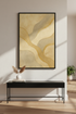Abstract Gold Wavy Lines Wall Art Print | Modern Living Room Decor | Neutral Aesthetic Poster | Minimalist Beige Gold Canvas