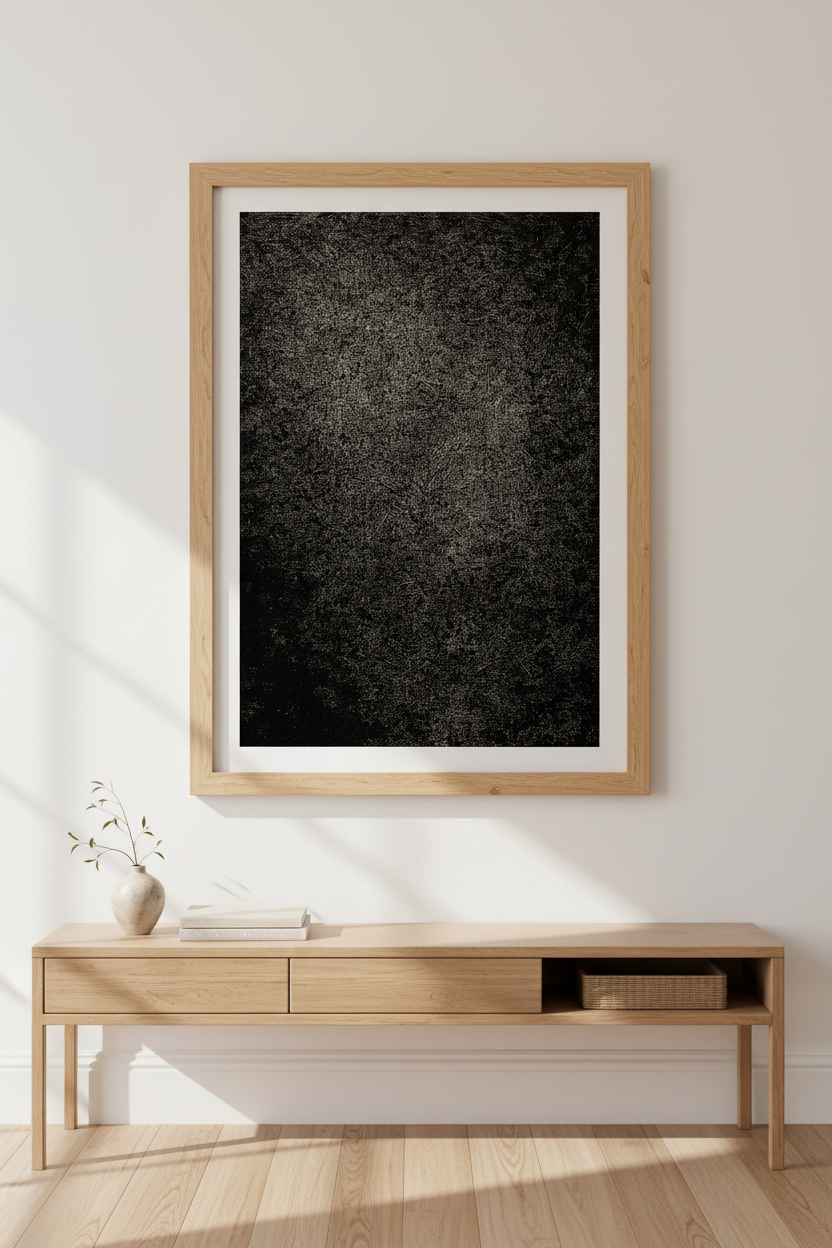 Abstract Black Gold Textured Wall Art Print | Modern Living Room Decor | Industrial Dark Aesthetic Poster