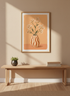 Minimalist Floral Wall Art Print | Boho Living Room Decor | Neutral Aesthetic Framed Poster | Ready to Hang Art