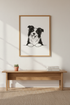Cartoon Border Collie Wall Art Print | Dog Lover Decor | Cute Pet Poster | Nursery Playroom Art | Black White Animal Gift