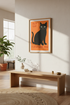 Minimalist Black Cat Art Print | Orange Pet Lover Decor | Whimsical Framed Wall Art | Old Cat I Still Love You Poster
