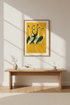 Japanese Cranes Wall Art Print | Mid-Century Modern Living Room Decor | Zen Aesthetic Framed Poster