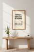 Humorous AI Keyboard Wall Art Print | Office Tech Decor | Modern Minimalist Framed Poster