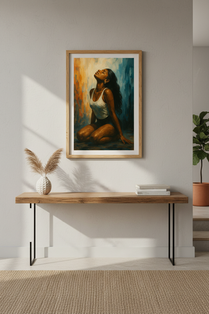 Oil Painting Woman Wall Art Print | Modern Bedroom Decor | Bohemian Aesthetic Poster | Unframed, Framed, Digital Download