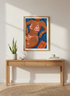 Empowered Woman Art | Pink Bikini, Orange Aesthetic Poster for Living Room, Office Decor