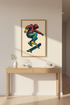 Retro Skateboarder Wall Art Print | Teen Room Decor | Urban Skater Kid Framed Poster | Ready to Hang Art Gift