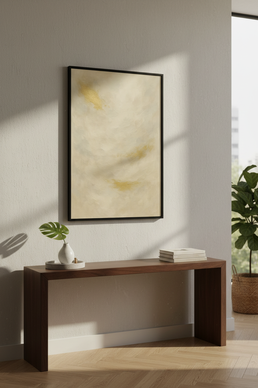 Abstract Gold Wall Art Print | Modern Minimalist Decor | Neutral Aesthetic Poster | Muted Gold Beige Art | Living Room Decor