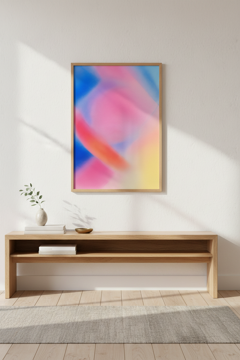 Abstract Gradient Wall Art Print | Modern Home Decor | Aesthetic Framed Poster | Colorful Ombre Framed Art