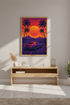 Aesthetic Synthwave Car Sunset Print | 80s Retro Futurism Wall Art | Neon Landscape Poster | Vaporwave Home Decor | Palm Tree Art Print