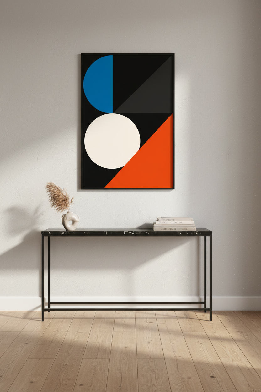 Minimalist Geometric Abstract Wall Art Print | Modern Living Room Decor | Bauhaus Inspired Poster | Shapes Home Office