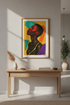 Abstract Woman Portrait Framed Wall Art | Mid Century Modern Decor | Textured Collage Print | Ready to Hang Poster