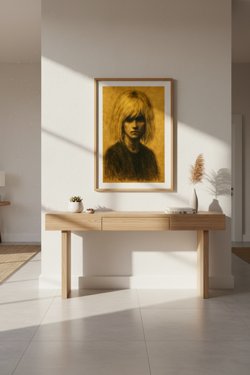 Dark Academia Portrait Wall Art Print | Boho Bedroom Decor | Moody Blonde Woman Abstract Poster | Grunge Aesthetic Gift