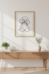 Cute Poodle Wall Art Print | Dog Lover Decor | Minimalist Puppy Poster | Pet Nursery Art | Black and White Dog Drawing