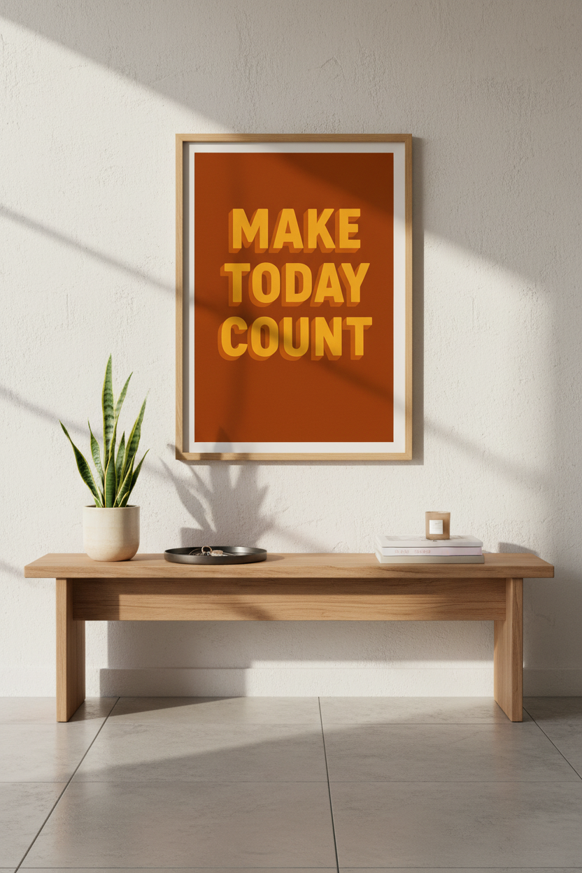 Retro Inspirational Text Art Print | Office Wall Decor | Motivational Quote Framed Poster | &