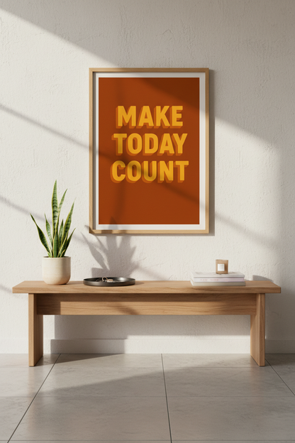 Retro Inspirational Text Art Print | Office Wall Decor | Motivational Quote Framed Poster | &